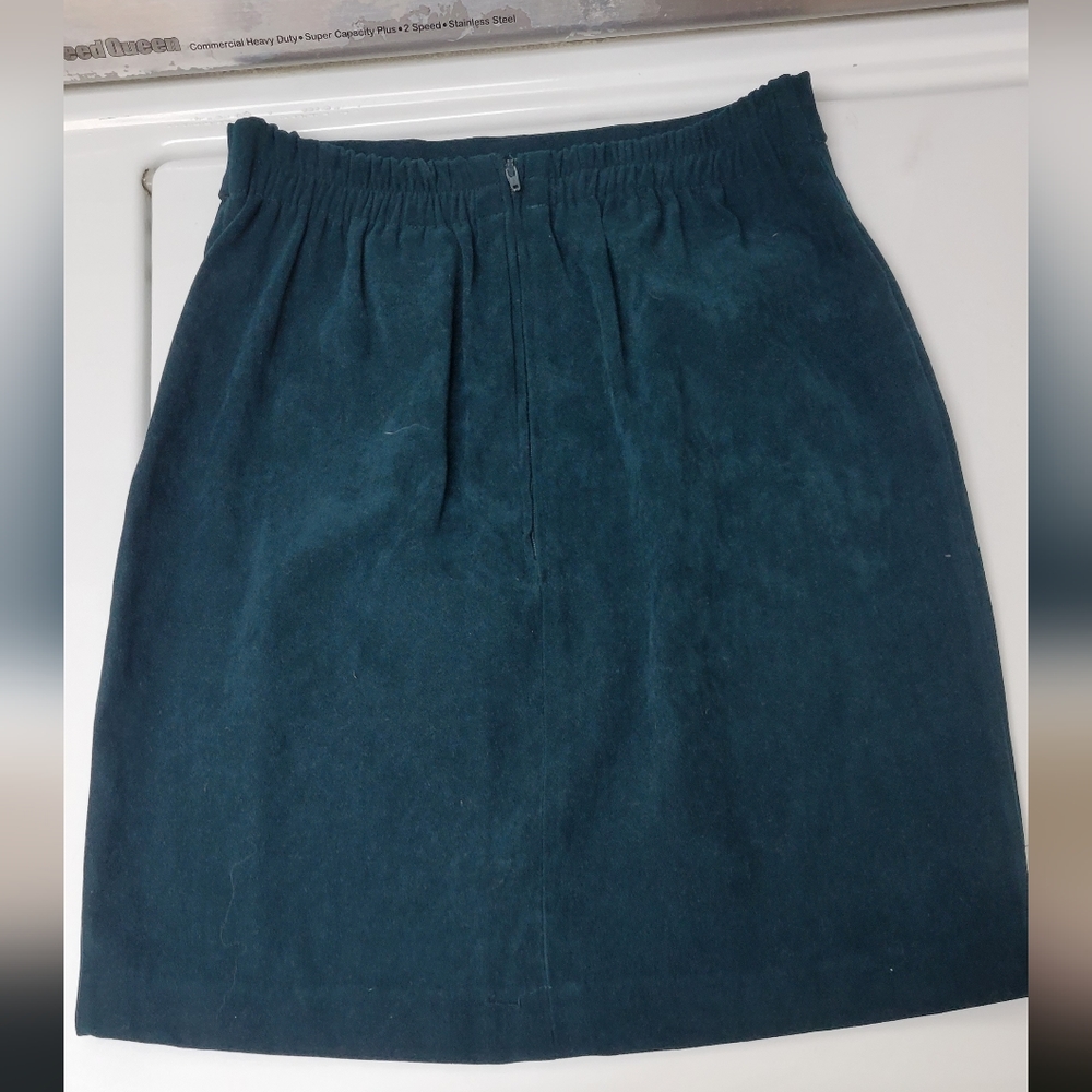 Vintage Faux Suede Green mini skirt Karin Stephens 4